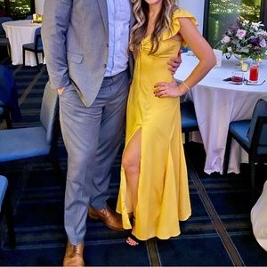 LuLus - ”got your love” yellow golden midi OR maxi dress